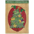 Recinto 13 x 18 in. Mardi Gras Merry Christmas Burlap Garden Flag RE3467301